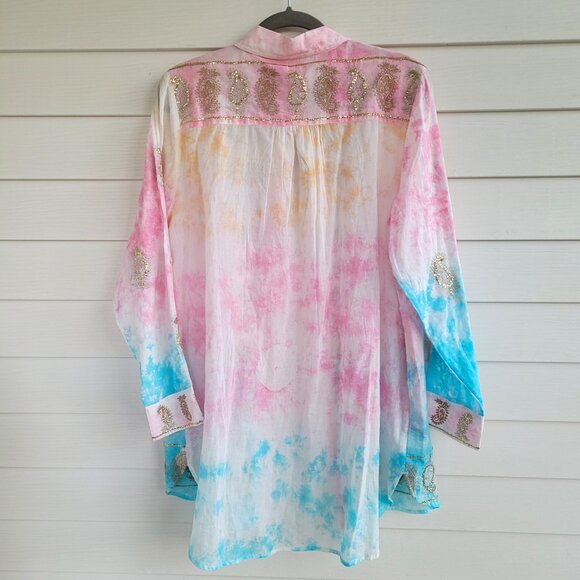 NWT Soft Surroundings Colorful Lightweight Cotton Dress Blouse - Picture 3 of 9